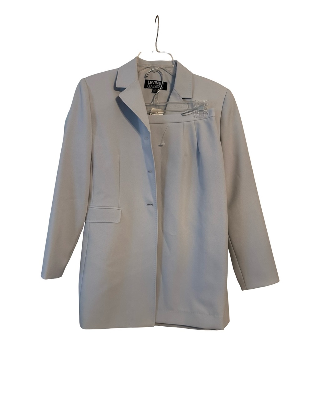 Women's Light Gray Blazer Coat with matching Skirt